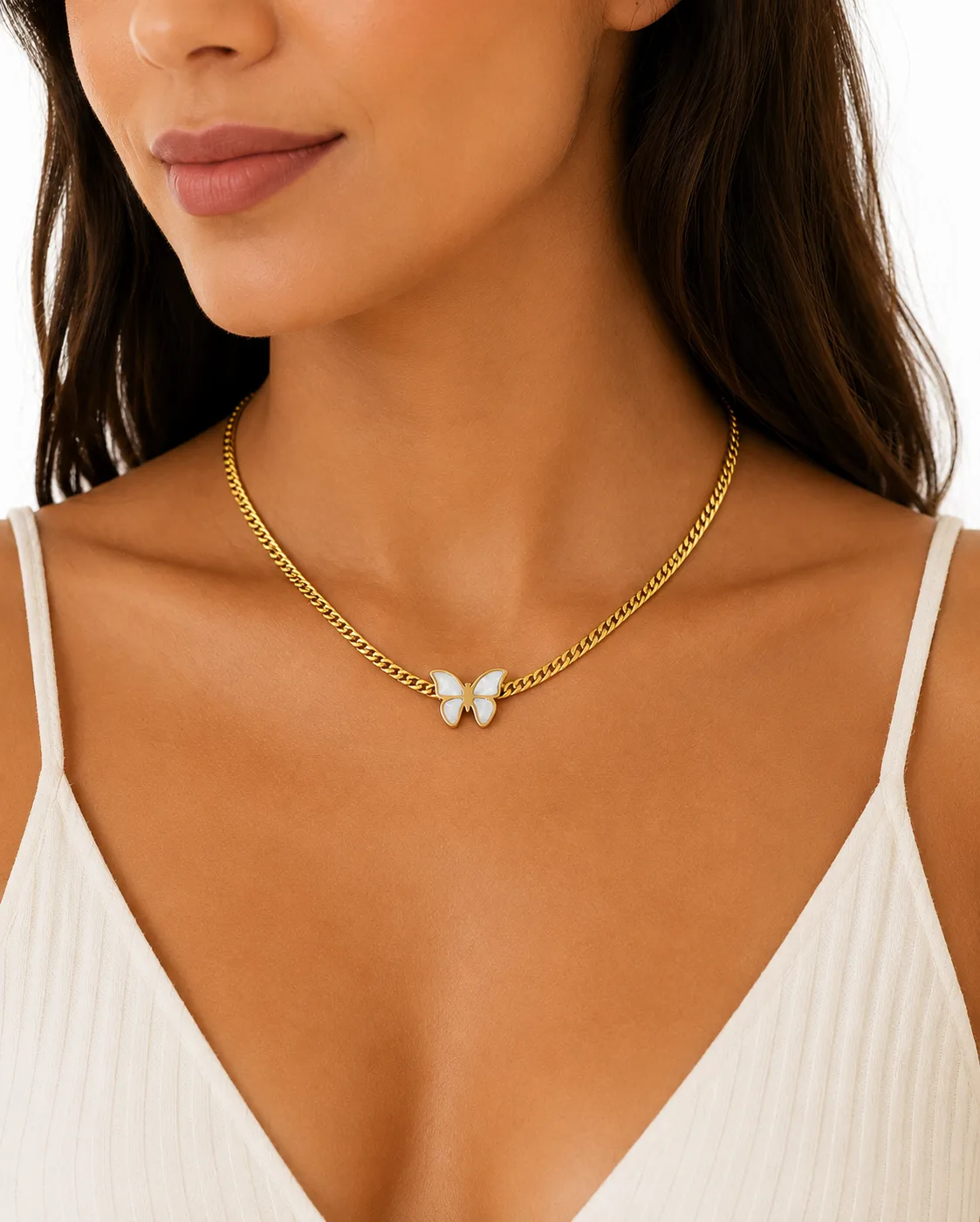 Colar Borboleta Elegance em Aço Inoxidável Dourado — foto 2