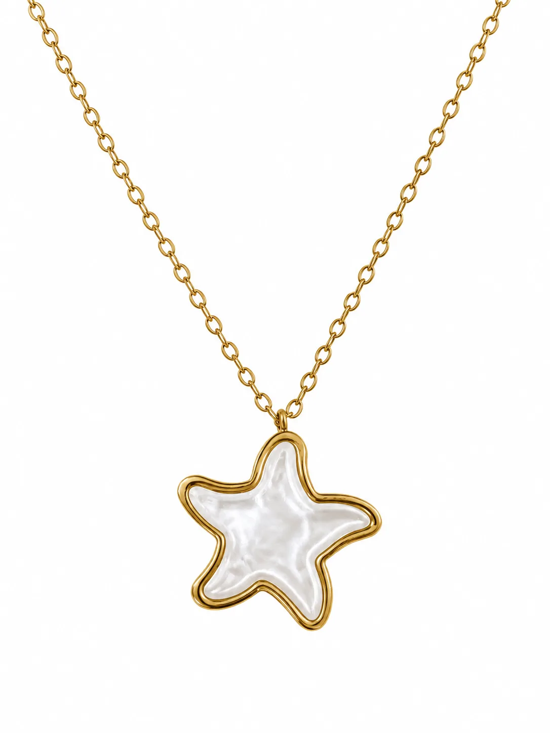 Colar Estrela Nacarada Dourado