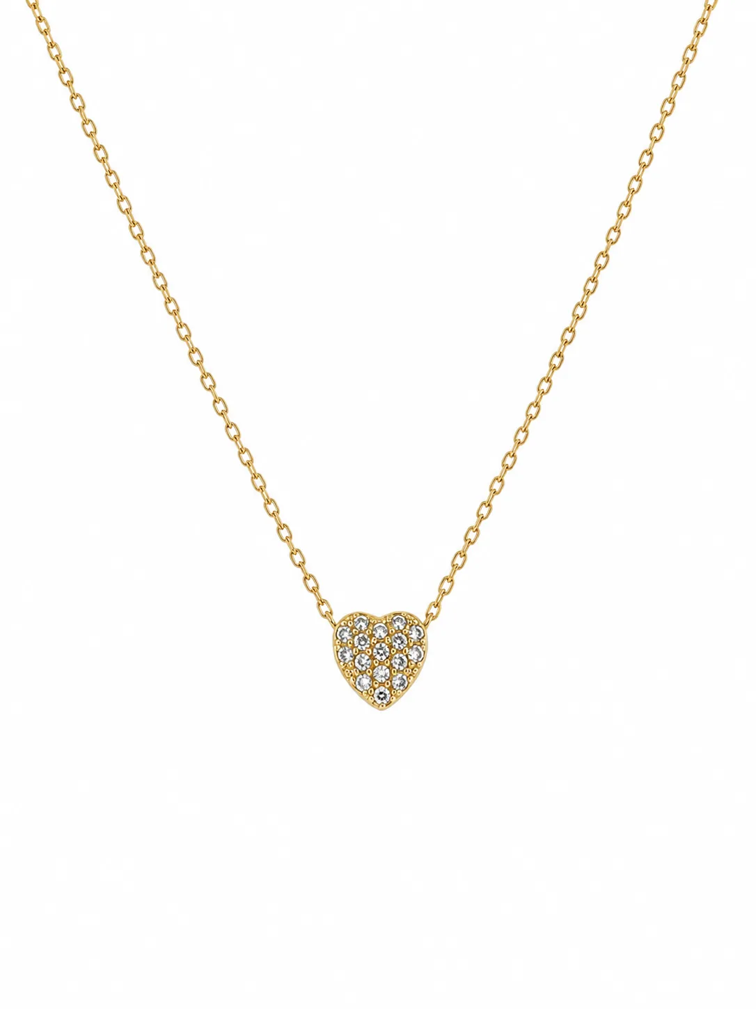 Colar Coração Brilhante em Aço Inoxidável Dourado