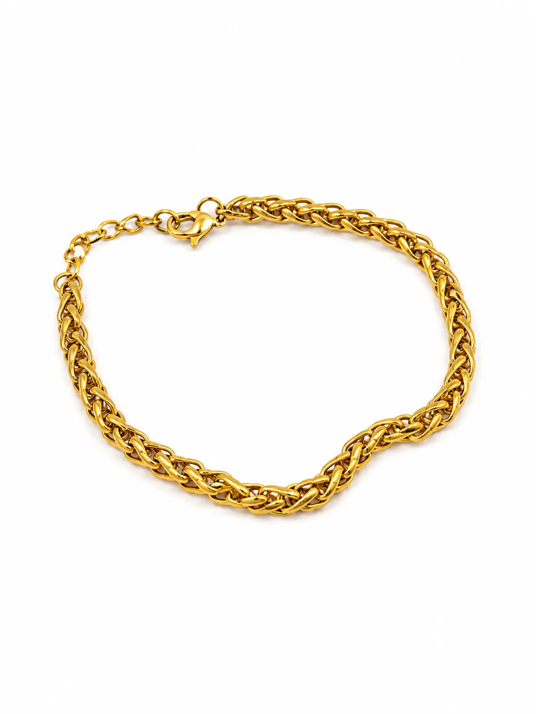Pulseira Trançada Dourada em Aço Inoxidável