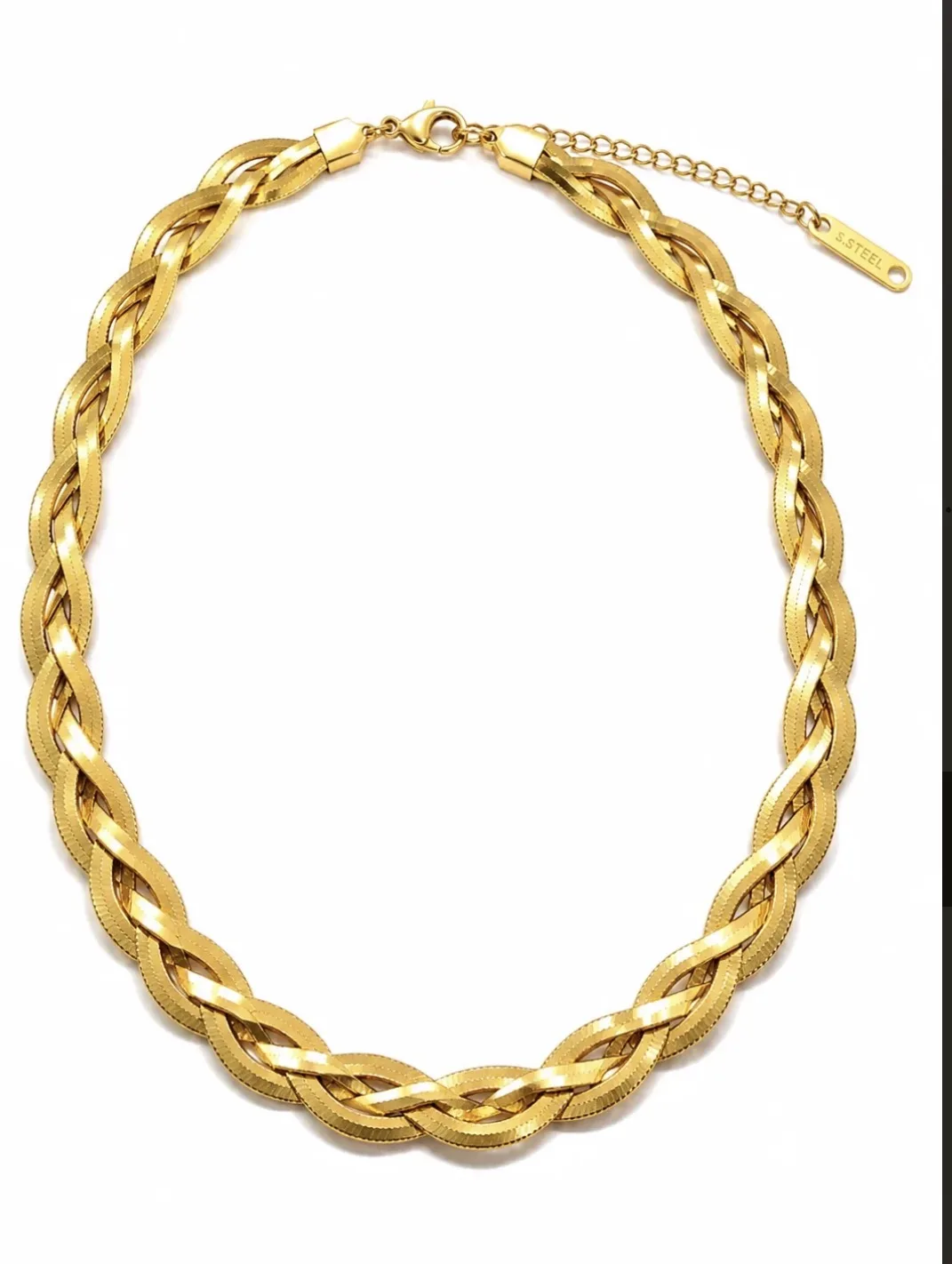 Colar Trançado Premium em Aço Inoxidável Dourado — foto 3