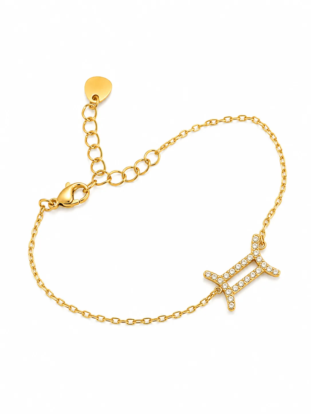Pulseira Signo Gémeos Dourada em Aço Inoxidável