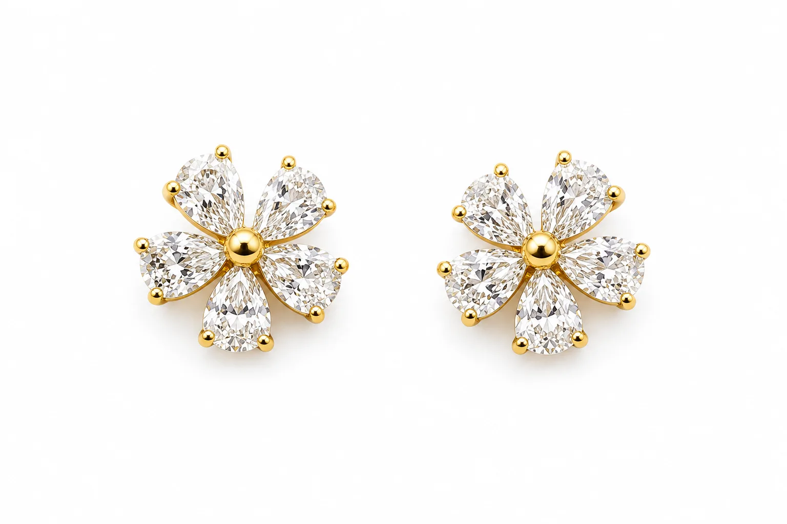 Brincos Flor Cristal