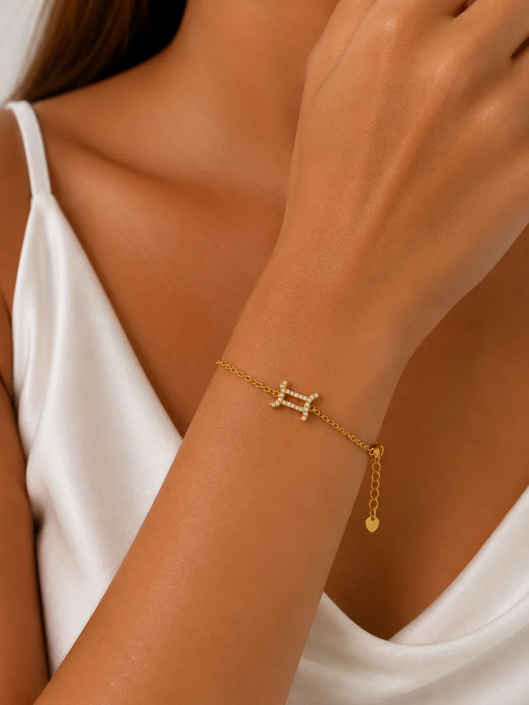 Pulseira Signo Gémeos Dourada em Aço Inoxidável — foto 2