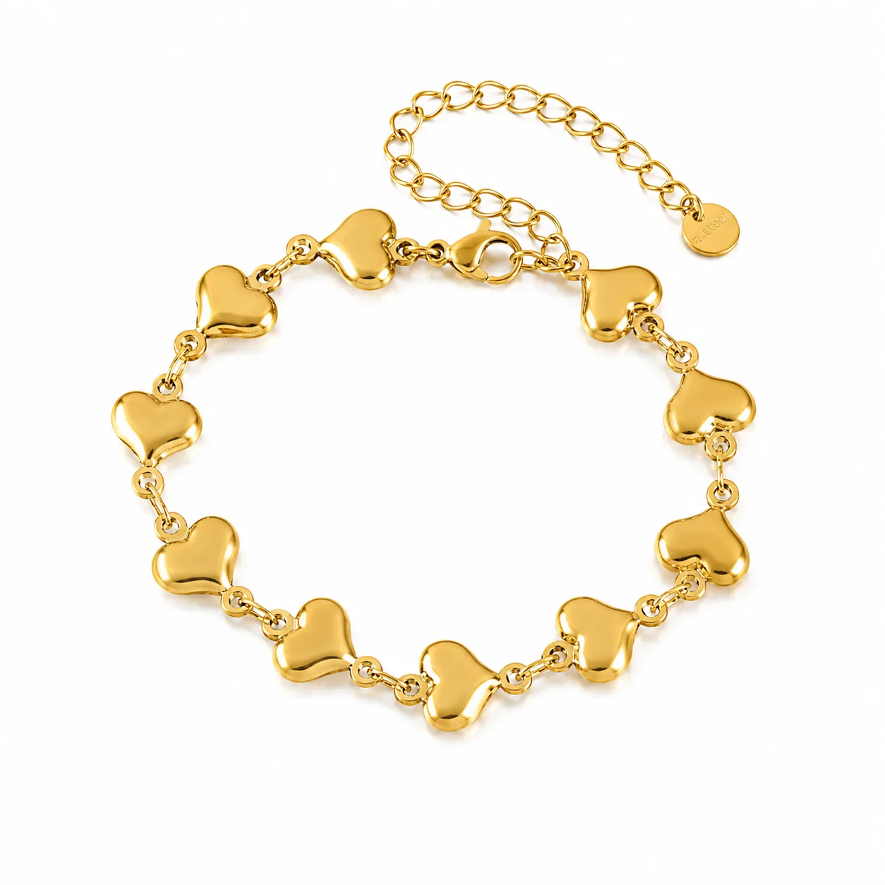 Pulseira DYMONTE Corações Dourados