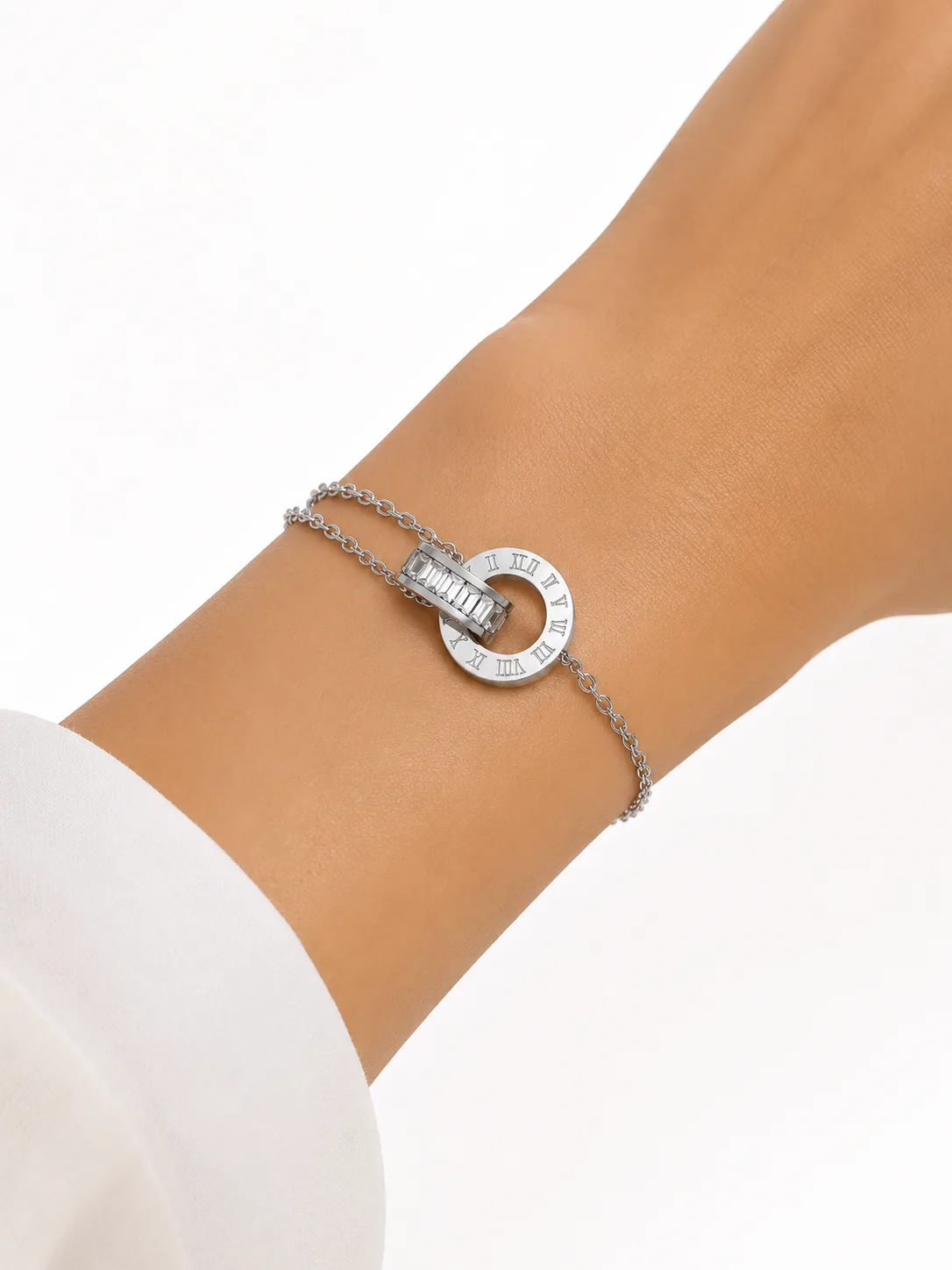 Pulseira Roman Crystal Prata em Aço Inoxidável — foto 2