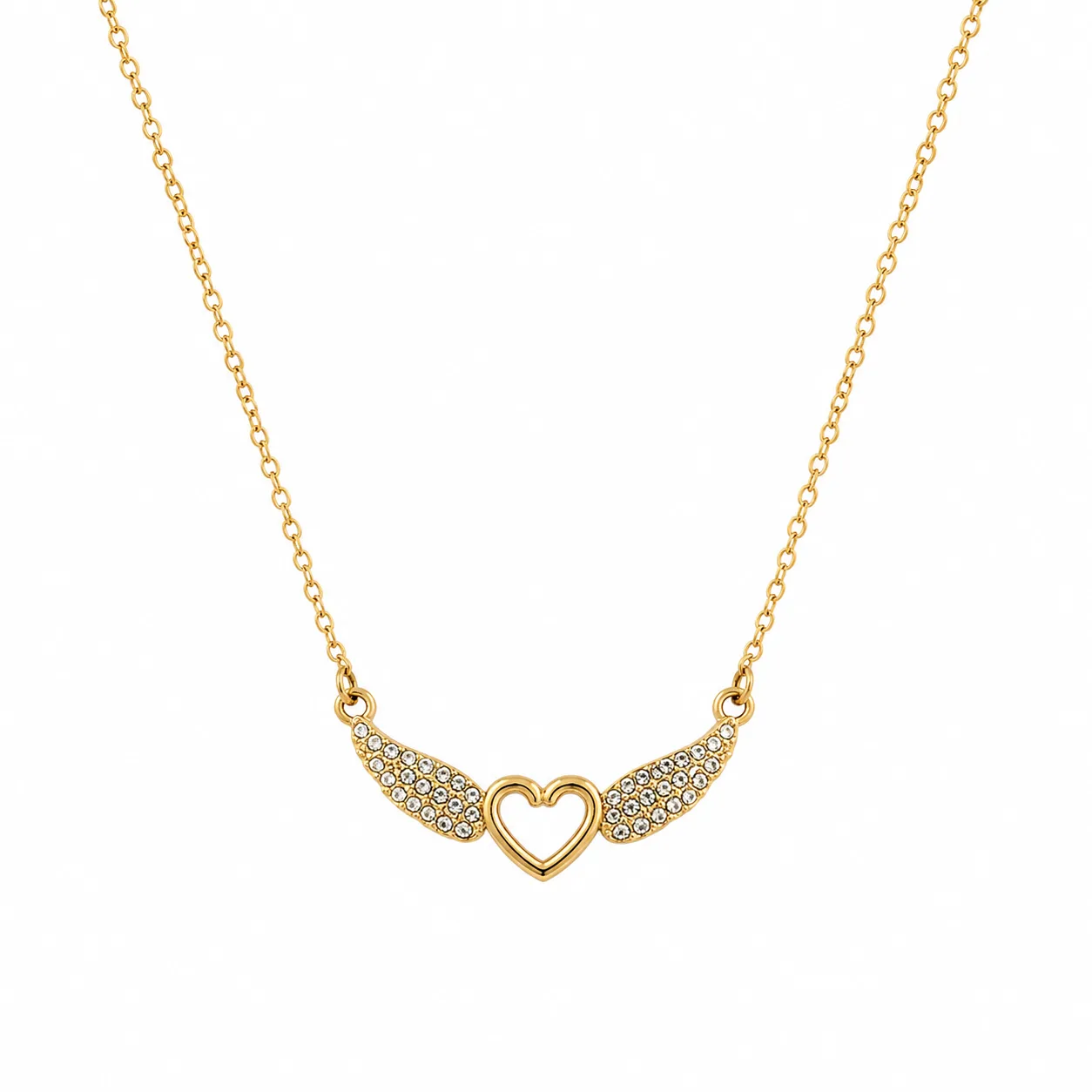 Colar Asas do Amor em Aço Inoxidável Dourado