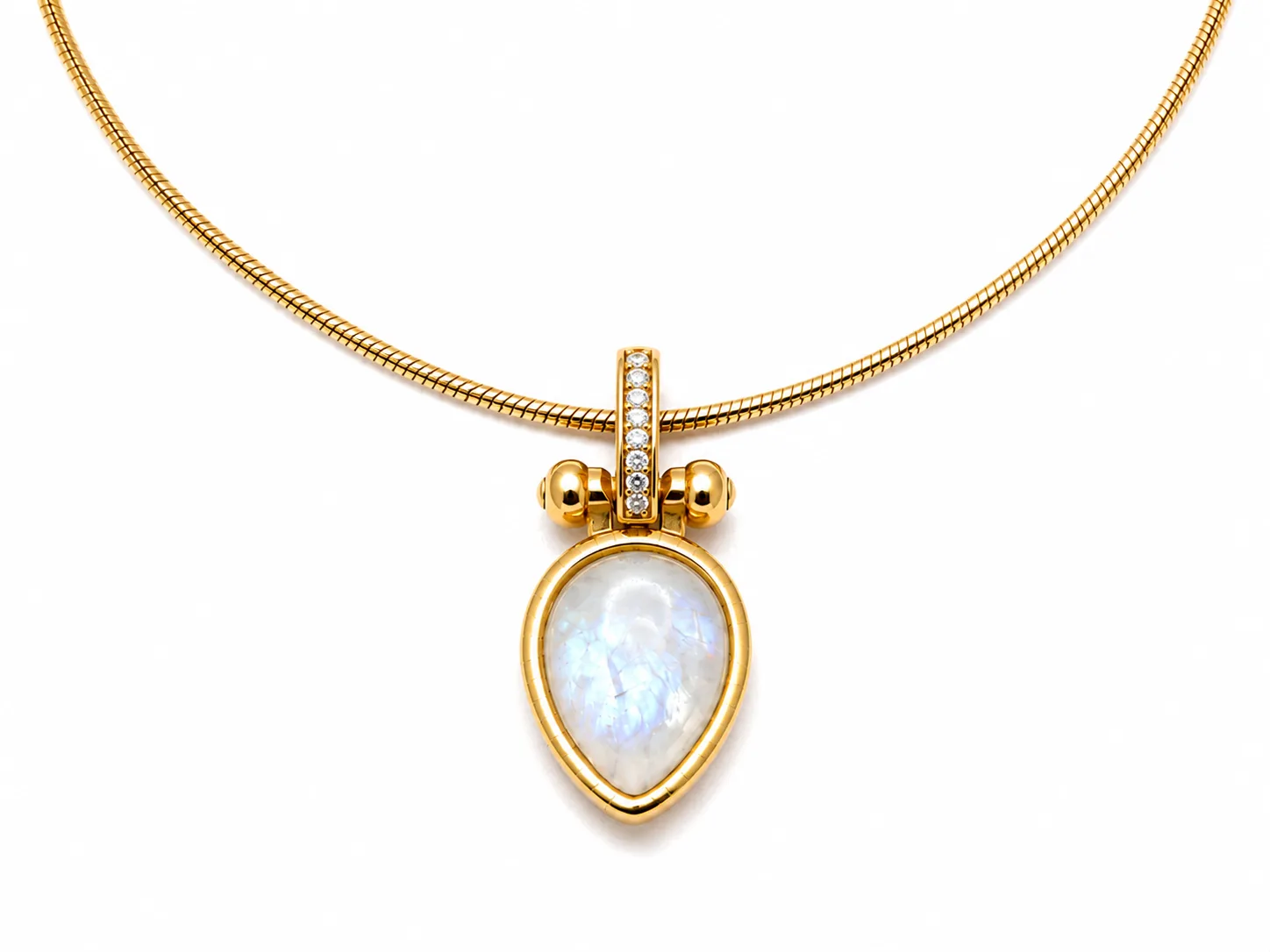 Colar Aurora Gota Dourado em Aço Inoxidável