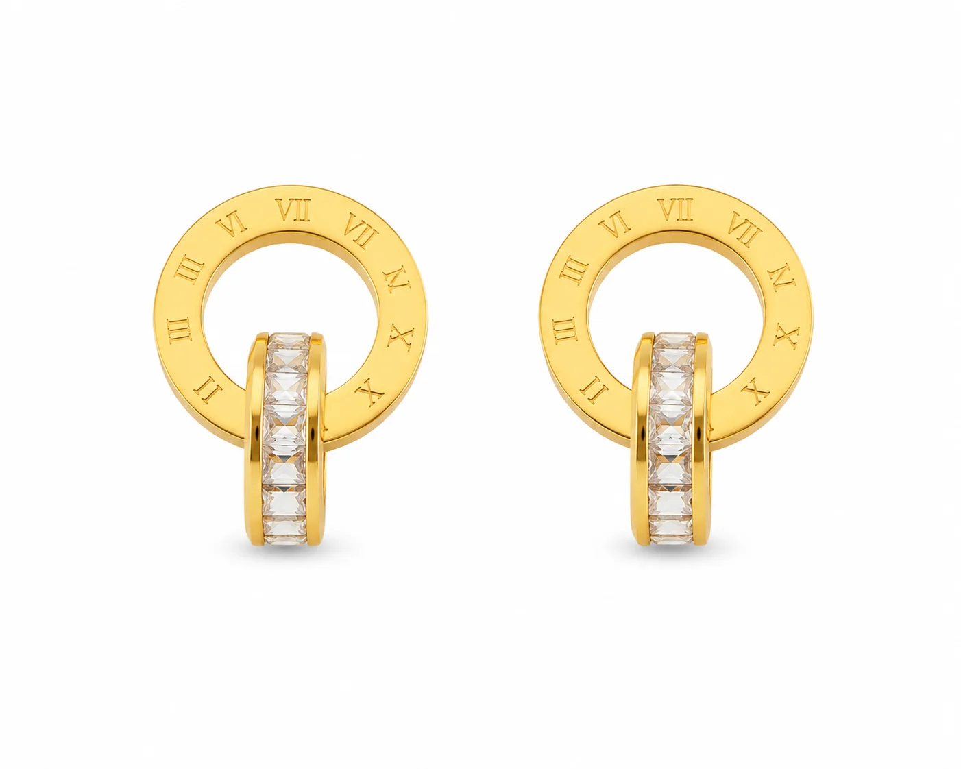 Brinco Roma Luxo em Aço Inoxidável Dourado