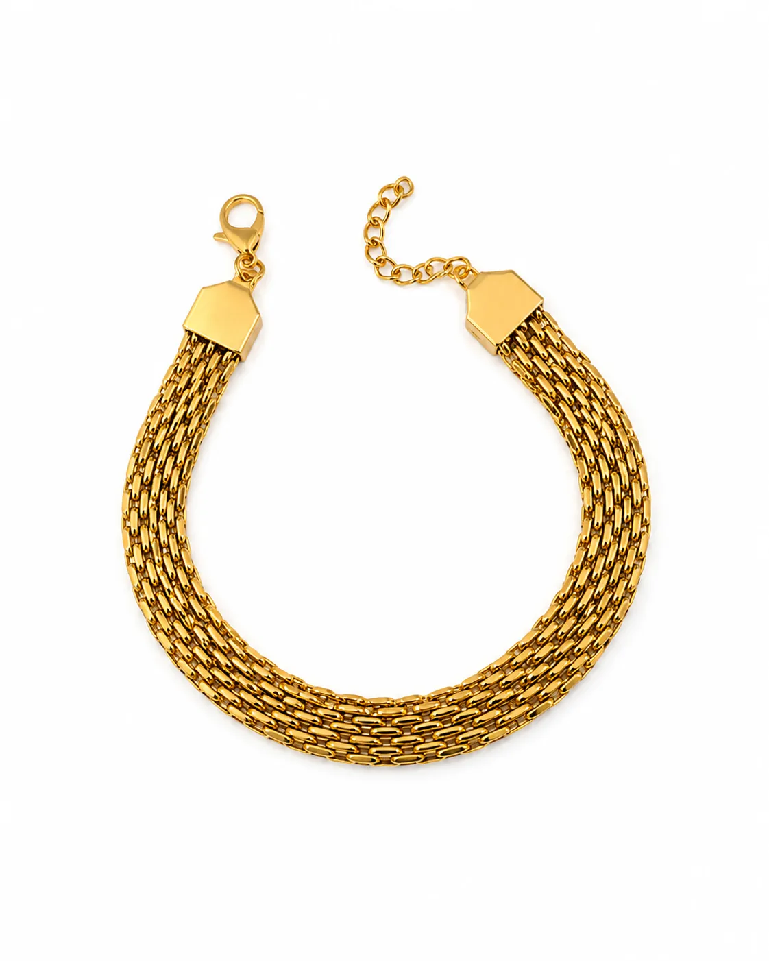Pulseira Elegance Multicorrentes Dourada em Aço Inoxidável